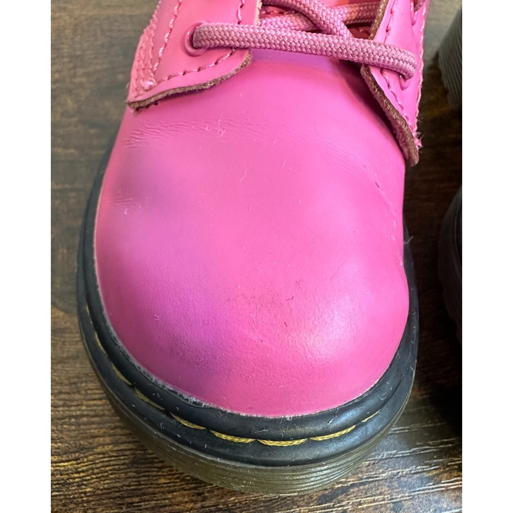 Dr Martens Delaney Hot Pink Leather Kids Boots Side Zip US 9 Toddler 31285 - Picture 7 of 16